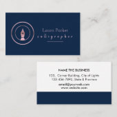 Calligrafie Nib Roos Gold Freelance Writer Visitekaartje (Voorkant / Achterkant)