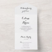 Calligrafie Niets Fancy Liefde Weddenschap All In One Uitnodiging (Binnen)