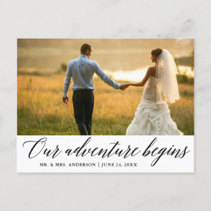 Calligrafie Ons Avontuur Begint Trouwen Briefkaart