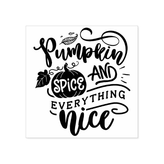 Calligrafie Pumpkin Spice en alles Nice Rubberstempel (Afrduk)
