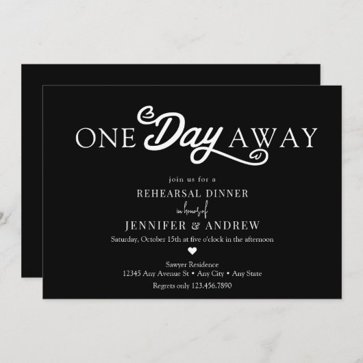 Calligrafie repetitief diner kaart (Voorkant / Achterkant)