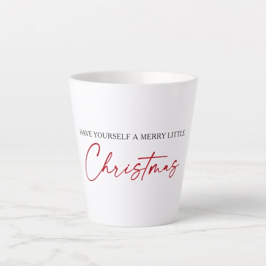 Calligrafie Rood Ink Pen Minimale Kerstmis Latte Mok (Voorkant)