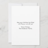 Calligrafie rood inkt script Prettige feestdagen f Feestdagenkaart (Achterkant)