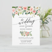 Calligrafie Roze bloedige bruiloft Kaart (Staand voorkant)