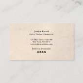 Calligrafie Script Aged Background Square Visitekaartje (Achterkant)