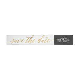 Calligrafie-script Faux Gold Foil Return-adres
