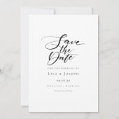 Calligrafie Script Foto Collage Save The Date (Achterkant)