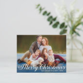 Calligrafie-script Foto Merry Kerstster Briefkaart (Staand voorkant)