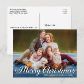 Calligrafie-script Foto Merry Kerstster Briefkaart (Voorkant / Achterkant)