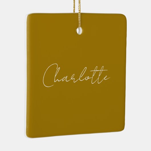 Calligrafie Script Gouden Kleur Eigen naam Bewerke Keramisch Ornament (Rechts)