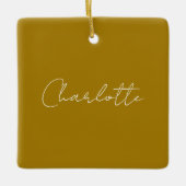 Calligrafie Script Gouden Kleur Eigen naam Bewerke Keramisch Ornament (Voorkant)