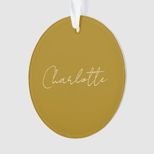 Calligrafie Script Gouden Kleur Eigen naam Bewerke Ornament (voorkant)