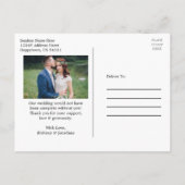 Calligrafie Script Hart 3 Foto Huwelijk Bedankt Briefkaart (Achterkant)