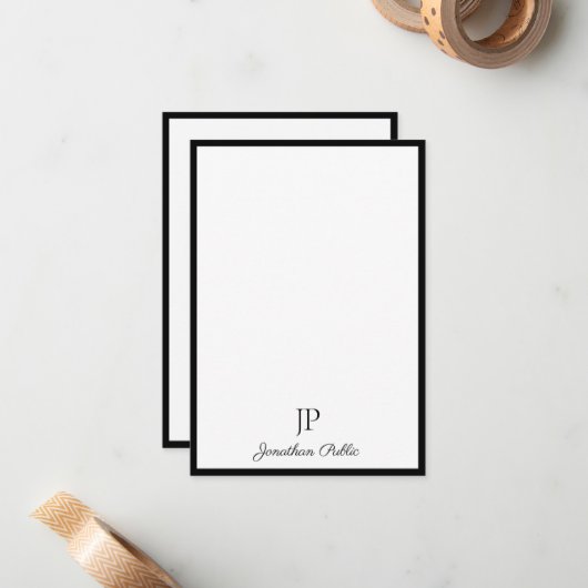 Calligrafie Script Monogram Elegante Sjabloon (Voorkant / Achterkant in situ)