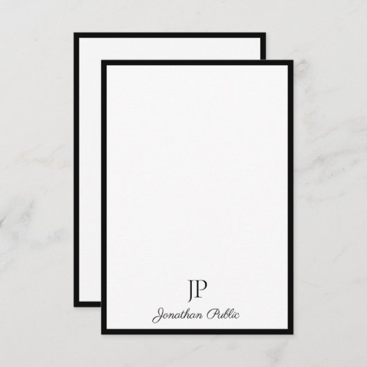 Calligrafie Script Monogram Elegante Sjabloon (Voorkant / Achterkant)