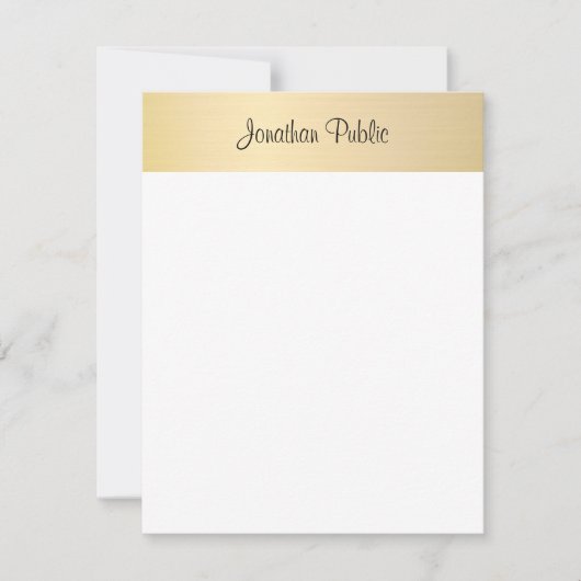 Calligrafie Script Naam Goud Wit Sjabloon Chic (Voorkant)