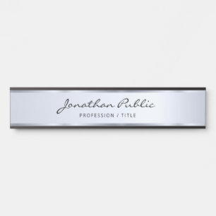 Calligrafie Script Professioneel Zwart en Zilver Deurbordje