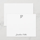 Calligrafie Script Tekst Stijlvolle Monogram Sjabl Notitiekaartje (Voorkant / Achterkant)