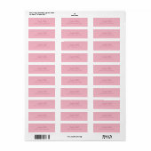 Calligrafie Script Text Elegant Pink Plain Moderne Etiket (Full Sheet)