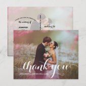 CALLIGRAFIE SCRIPT WEDDING DANK U BRIEFKAARTEN (Voorkant / Achterkant)