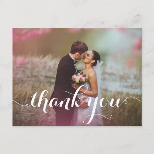 CALLIGRAFIE SCRIPT WEDDING DANK U BRIEFKAARTEN (Voorkant)