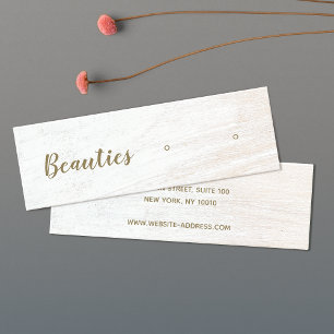 Calligrafie Script White Wood Earning Display Mini Visitekaartje