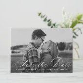 Calligrafie-scriptfoto Save The Date (Staand voorkant)