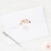 Calligrafie sierlijke bloem bruidsfeest gunst ronde sticker (Envelop)