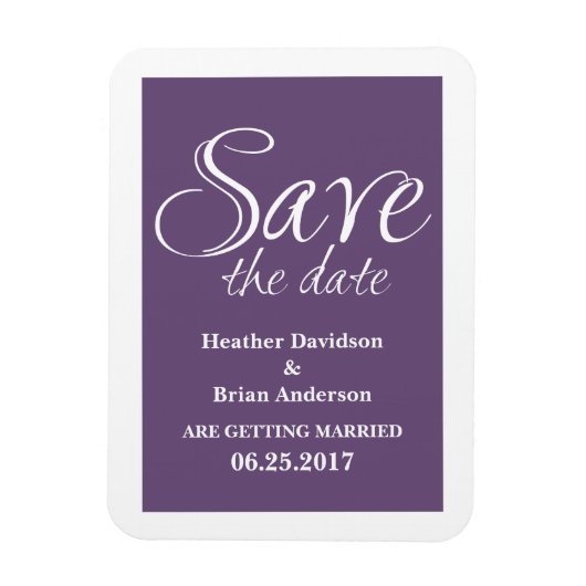 Calligrafie Sparen de Magnet van de Datum, Paars Magneet (Verticaal)