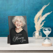 Calligrafie ter liefdevolle herinnering herdenking fotoplaat (Zijkant)