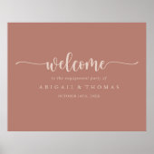 Calligrafie Terracotta Engagement Party Welkom Poster (Voorkant)