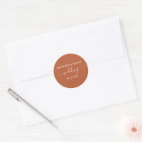 Calligrafie Terracotta Wedding Envelope-zegels