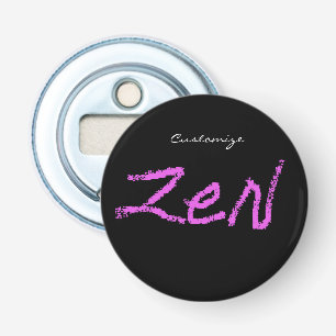 calligrafie Thunder_Cove roze/zwart Button Flesopener