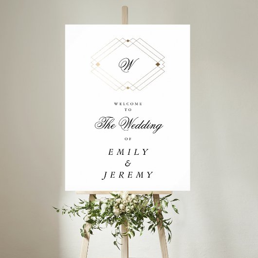 Calligrafie Typografie Monogram Gold Deco Wedding Poster