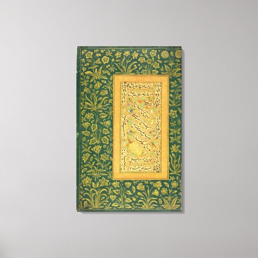 Calligrafie van Mir Ali van Herat, met een Mughal- Canvas Afdruk (Voorkant)