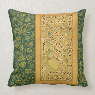 Calligrafie van Mir Ali van Herat, met een Mughal- Kussen