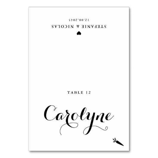 Calligrafie Vegetarisch Menu Trouwplaatskaart Kaart (Voorkant)