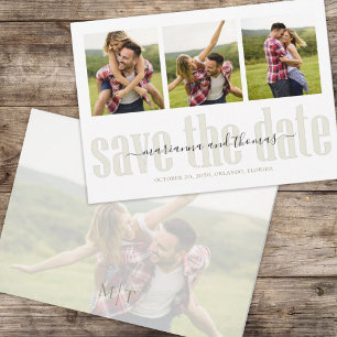 Calligrafie Vellum Script Stylish Multi Photo Save The Date