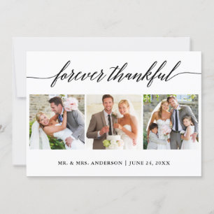 Calligrafie voor ooit Thankful Wedding 3 Foto Bedankkaart