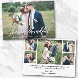 Calligrafie voor ooit Thankful Wedding 6 Foto's Bedankkaart