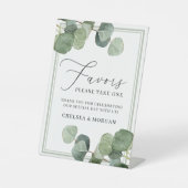 Calligrafie-Waterverf Eucalyptus Weddenschap Reclamebord Met Voetstuk (Voorkant)