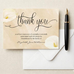 Calligrafie Waterverf Lelies Funeral Bedankt