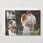 Calligrafie We zijn getrouwd 4 Foto Aankondiging (Voorkant)