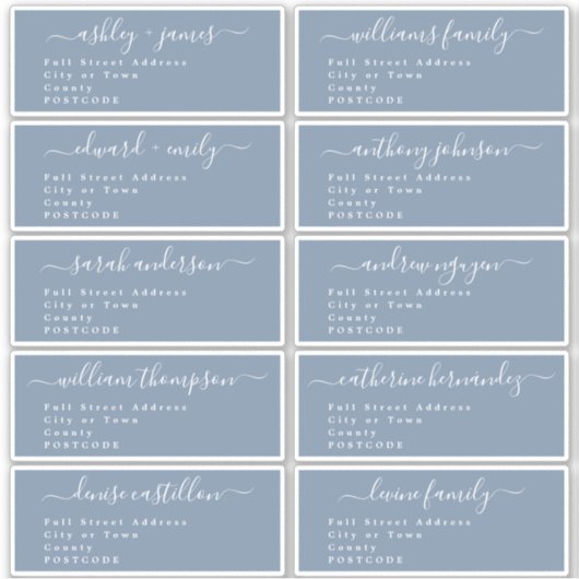 Calligrafie-weddenschap Adresetiketten UK Layout Sticker (Voorkant)