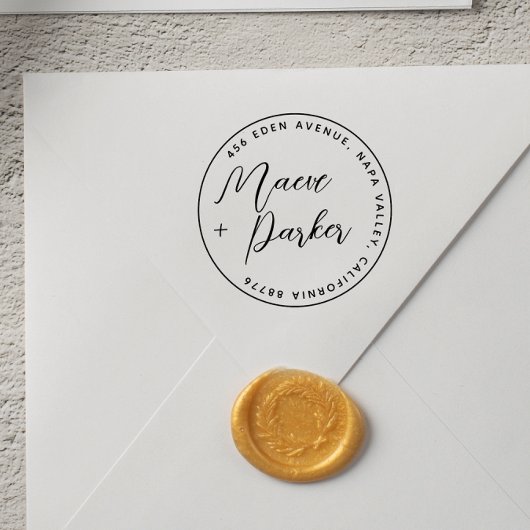 Calligrafie-weddenschappen en retouradres zelfinktende stempel