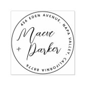 Calligrafie-weddenschappen en retouradres zelfinktende stempel (Design)