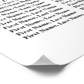 Calligrafie-weddenschappen | Zwart Poster (Hoek)