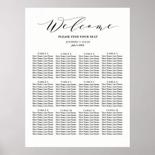 Calligrafie-weddenschappen | Zwart Poster (Voorkant)