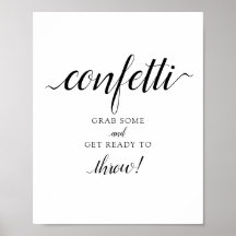 Calligrafie Wedding "Confetti"-teken