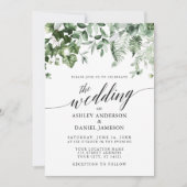 Calligrafie Wedding Ivy Sage Greenery Foto Kaart (Voorkant)